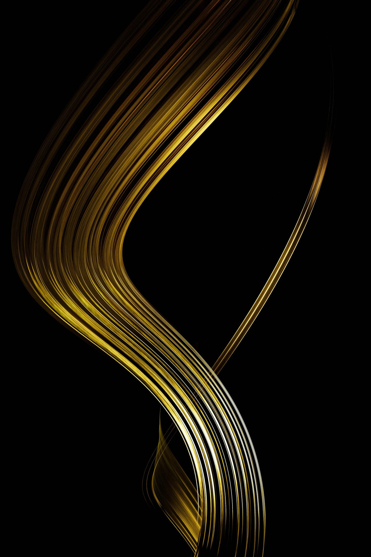 Golden ribbons on dark